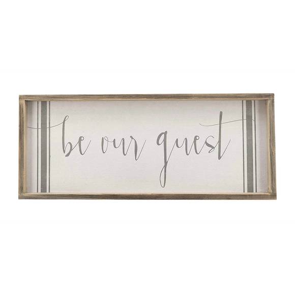 NEW PARIS LOFT be our guest wood framed wall sign plaque in white - Picture 1 of 2